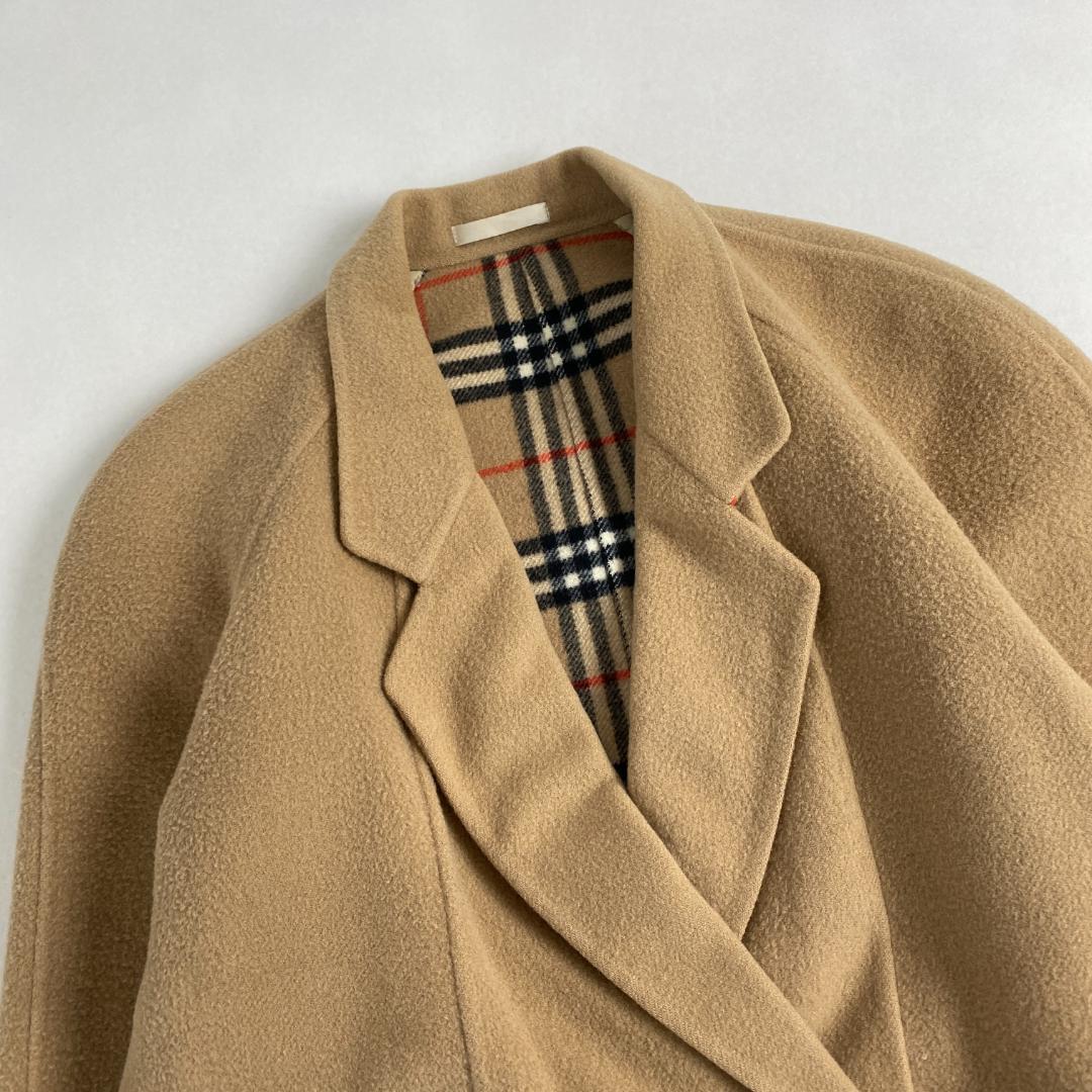 バーバリー　チェスターコート　ダブルフェイス　ノバチェック　ベージュ　ウール