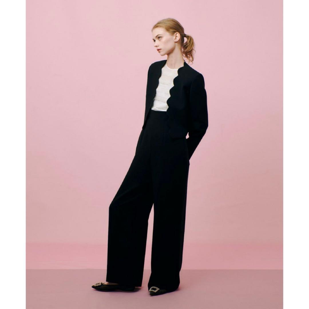 LOULOU WILLOUGHBY ダブルクロスハイウエストサスペンダーパンツ