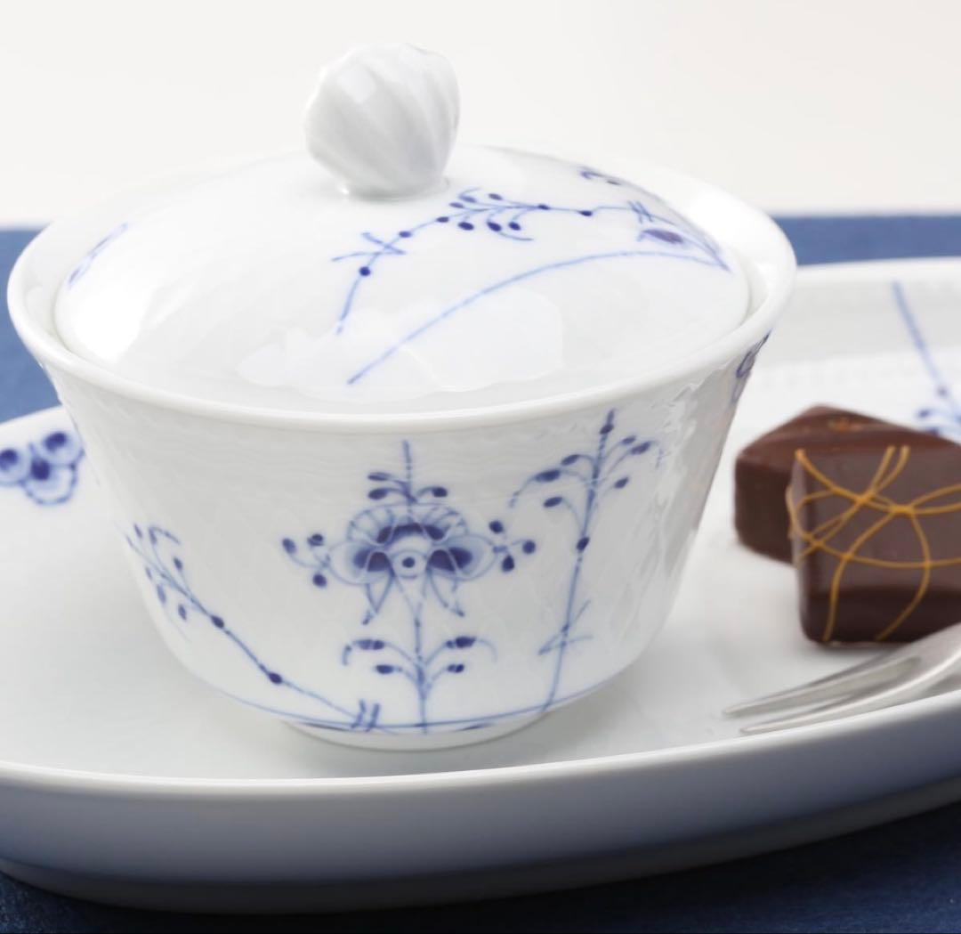 【新品】ロイヤルコペンハーゲン　ブルーパルメッテ 蓋つきカップ2客