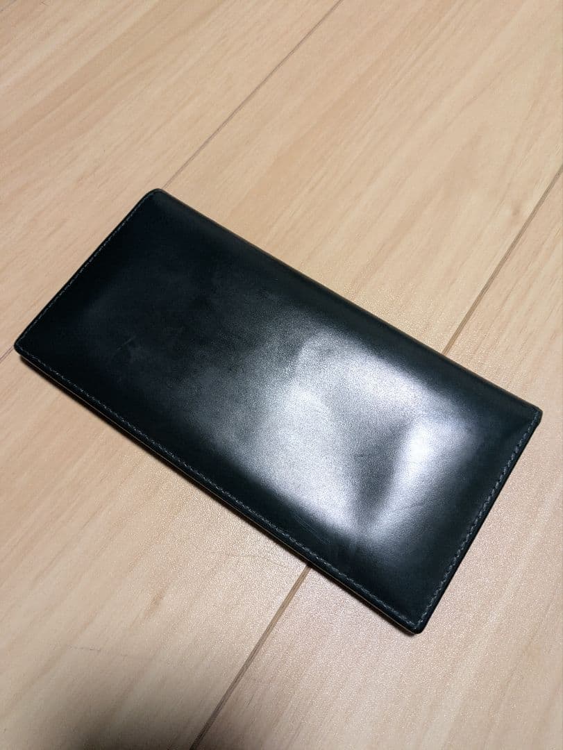 ETTINGER レザー長財布 グリーン×イエロー