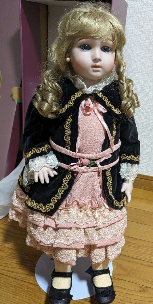 ロングフェイスジュモー　アンリ　ドール　人形　青目　アンリドール　ドレス　金髪