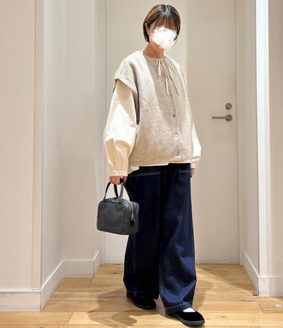 美品 2025ss かぐれ コットンリネンデニムペインターパンツ