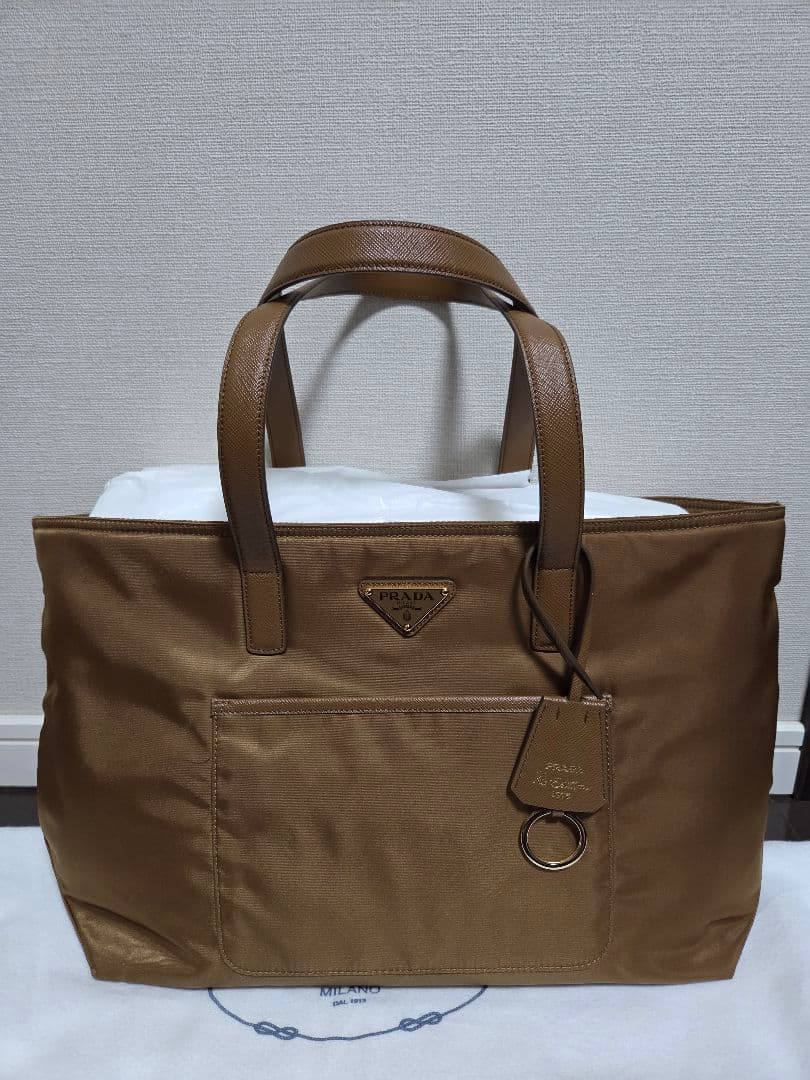 【最終値下】プラダ Re-Nylonxサフィアーノレザー トートバッグ