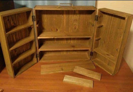 新品　アンティークウッドディスプレイトランクボックス　マルシェディスプレイです。