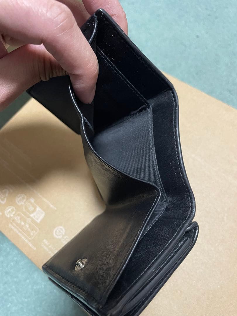 BALENCIAGA バレンシアガ 三つ折り財布 黒 レザー