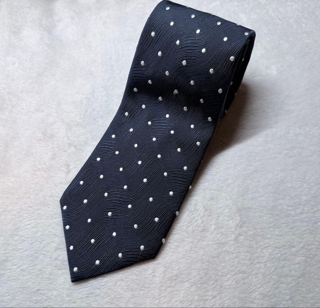 TOM FORD ネイビードット柄ネクタイ