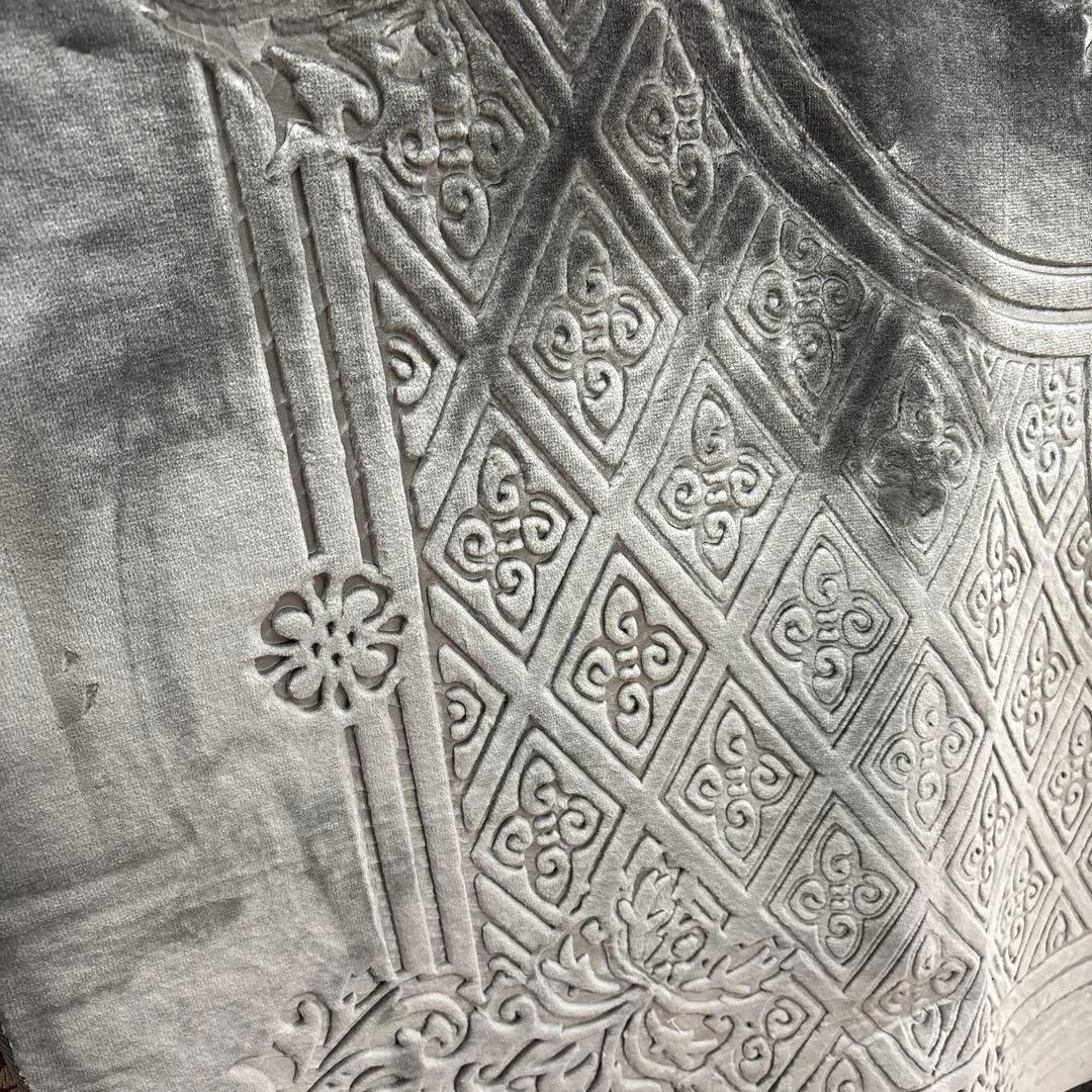 グレー ラグ 185cm×185cm ボリュームタイプ