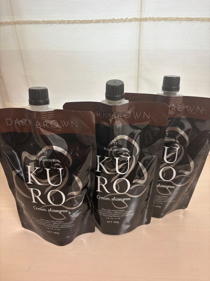 ☆KURO Cream Shampoo☆ダークブラウン400g☆3個セット☆