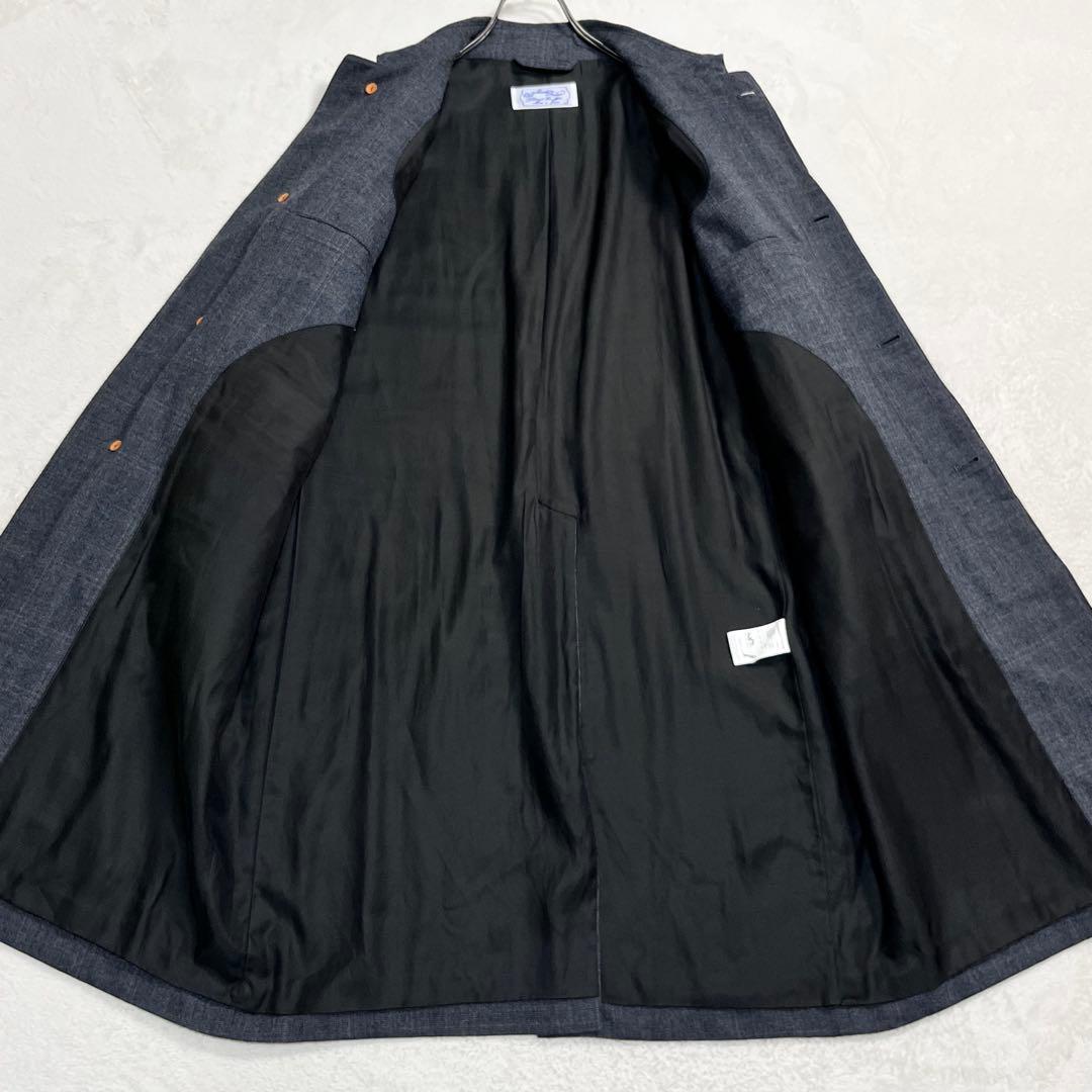 美品『オールドマンズテーラー』ステンカラーコート グレンチェック 比翼仕立 36