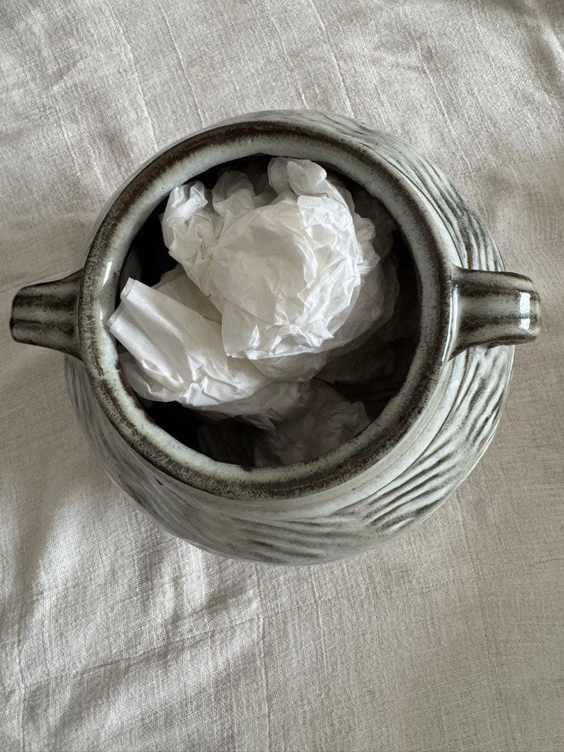 お値下げ　柴田雅章　丹波雅章　花瓶　糠釉紋押耳付壺　民芸