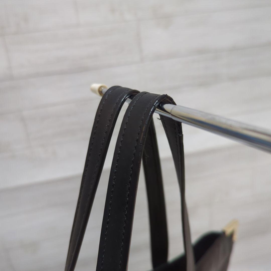 【COACH】本革レザートートバッグ/エンボス加工ロゴ/黒/肩掛け可/A4収納可