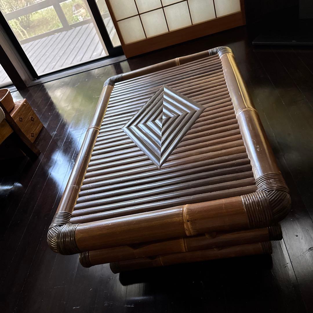 最終価格　バリ島　ハンドメイド　ブラックバンブー　センターテーブル　ローテーブル