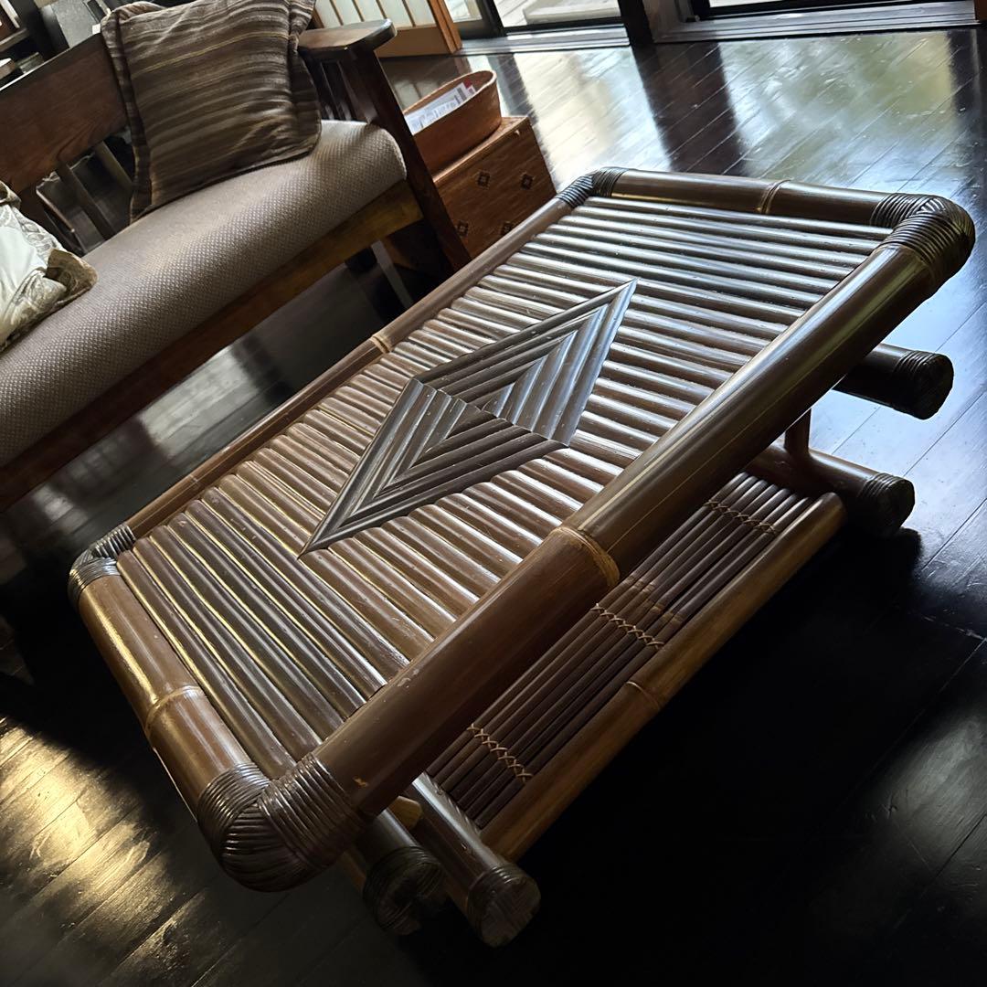 最終価格　バリ島　ハンドメイド　ブラックバンブー　センターテーブル　ローテーブル