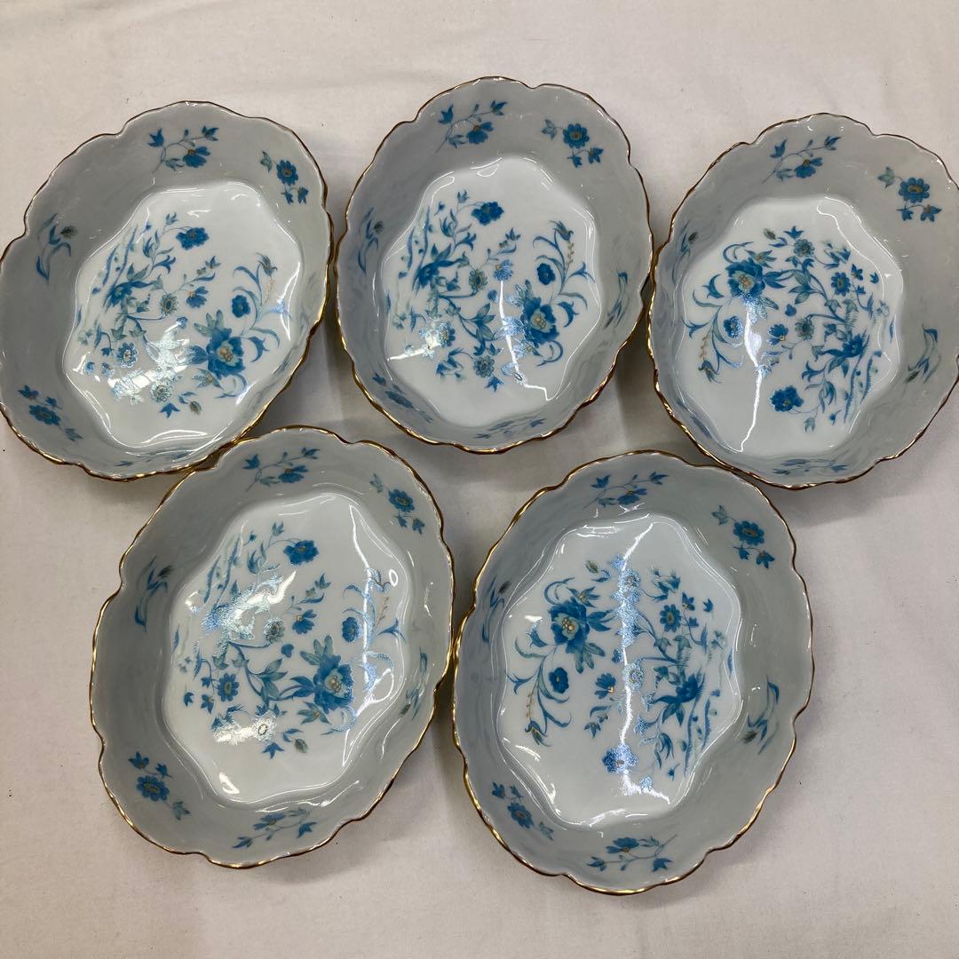 Haviland 青い花柄陶器食器セット 5個
