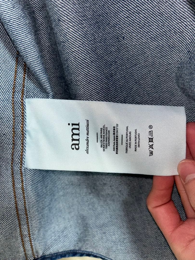 AMI PARIS デニムシャツ ハートロゴ ワンポイント インディゴ