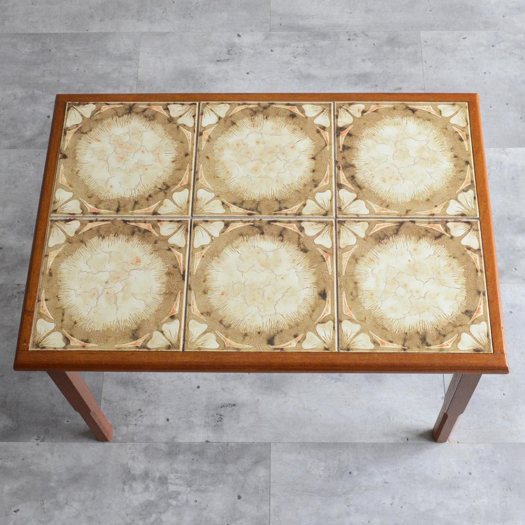 イギリス ヴィンテージ チーク タイルトップ ネストテーブル サイドテーブル