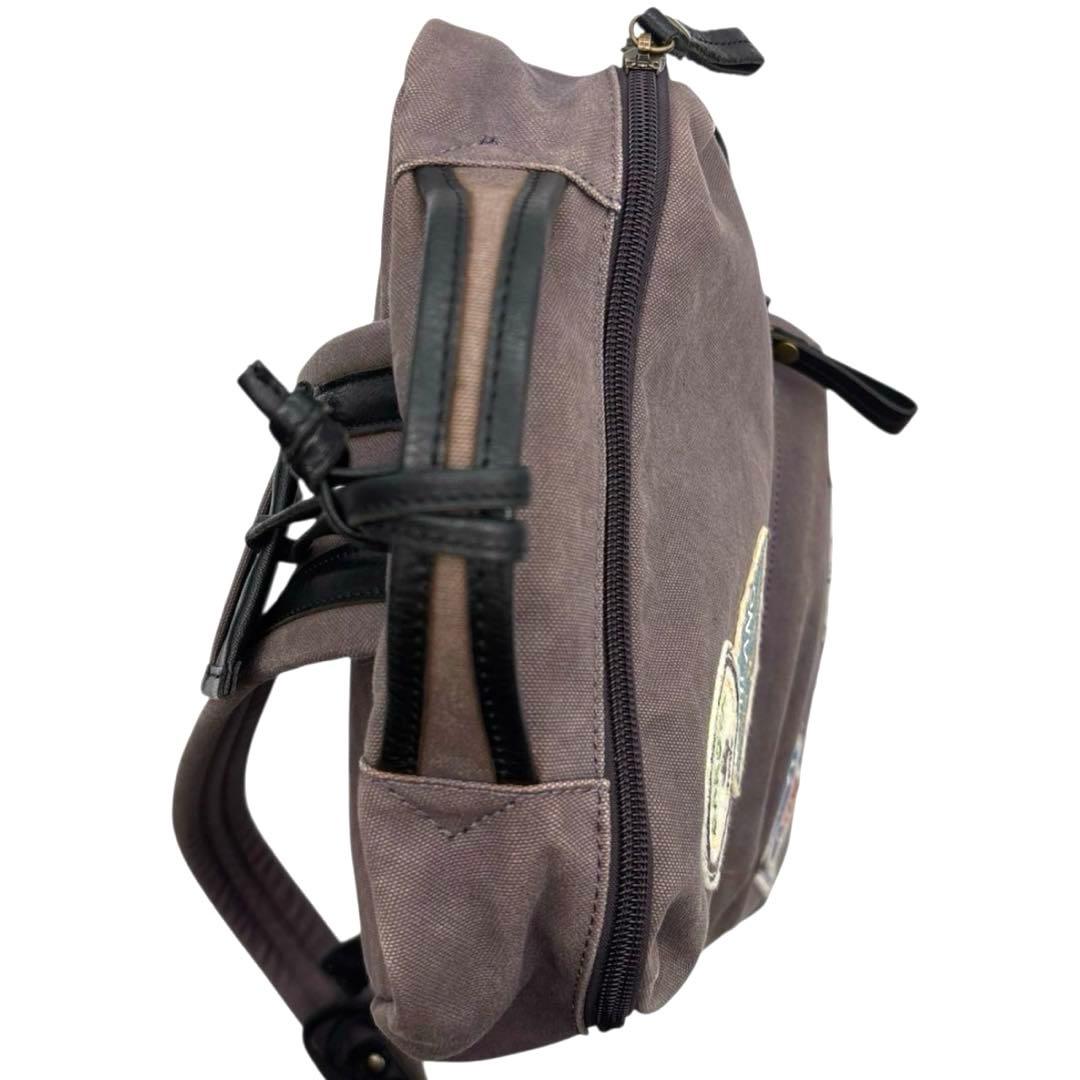 美品◎ダコタ ボイジャー A4可 リュック ワッペン キャンバス レザー 男女可