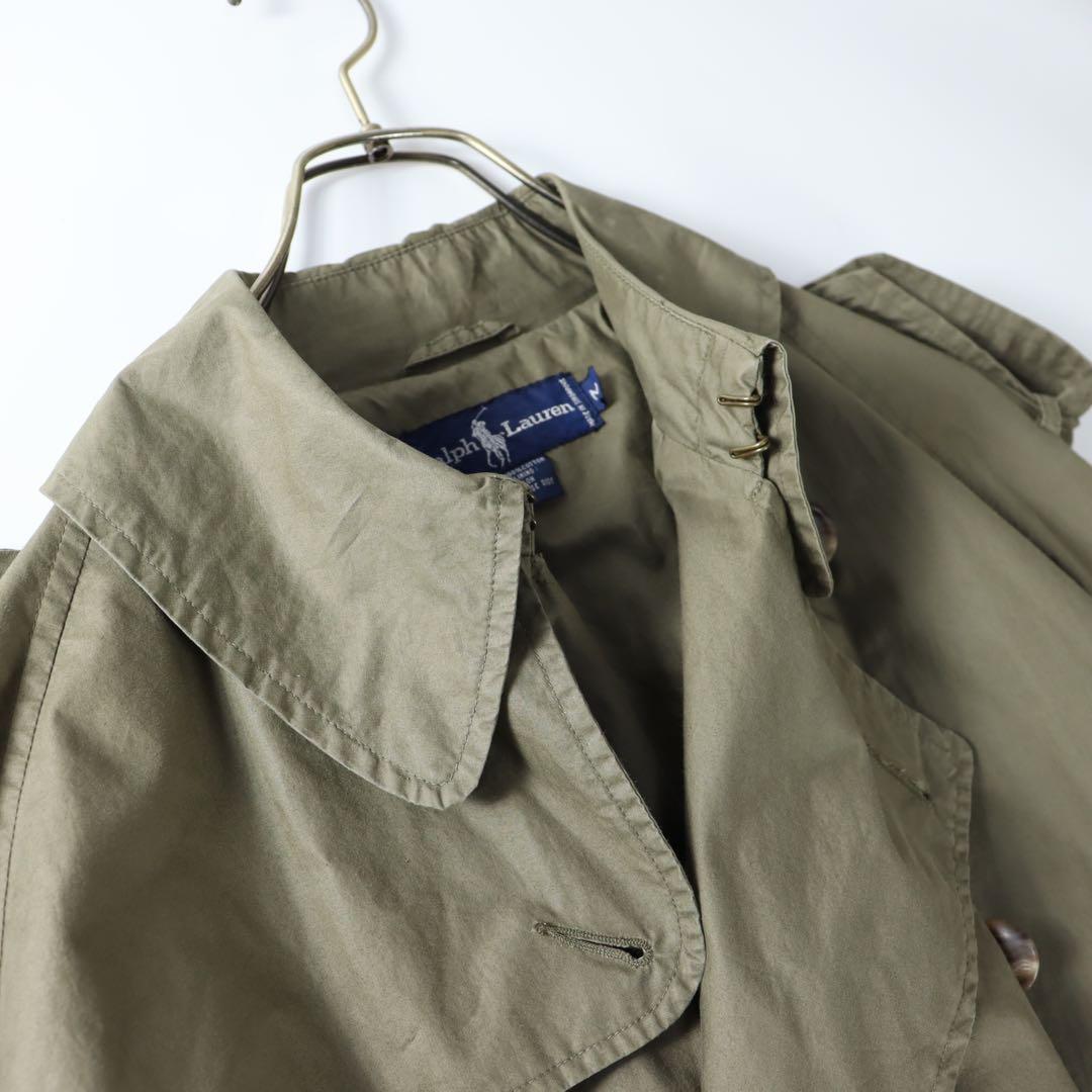 90s ラルフローレン　RALPH LAUREN トレンチコート　ロング　カーキ