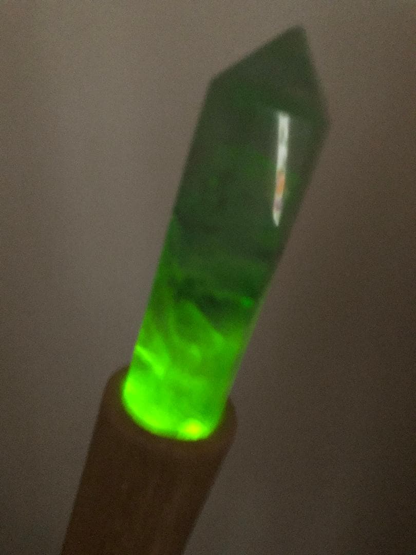 ハンドメイド 木製 フローライトの杖