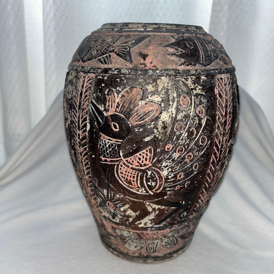 琉球古典焼　花瓶　壺　沖縄　アンティーク