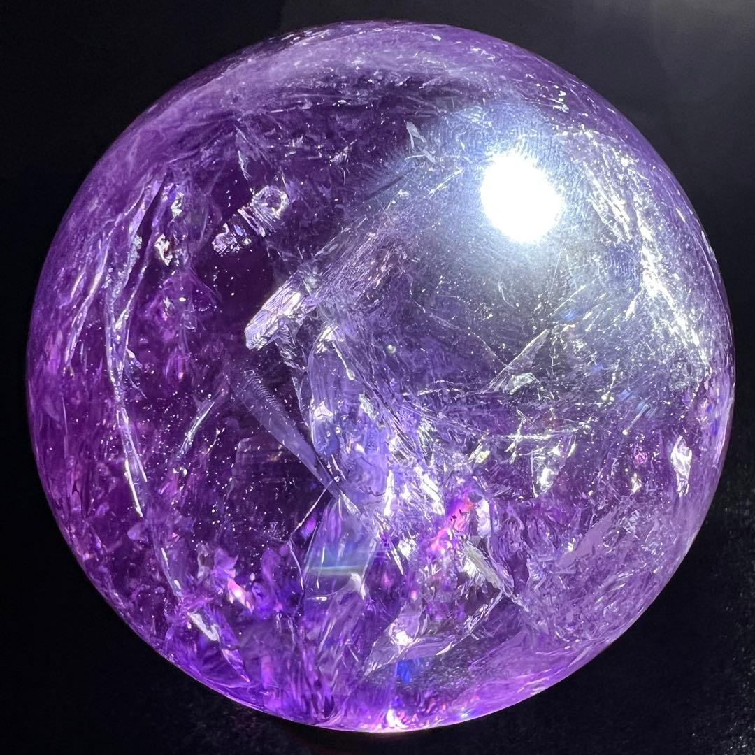 ✮美宝珠✮偉大なる迫力✮超美濃紫水晶✮レインボー アメジスト 丸玉 天然石 原石