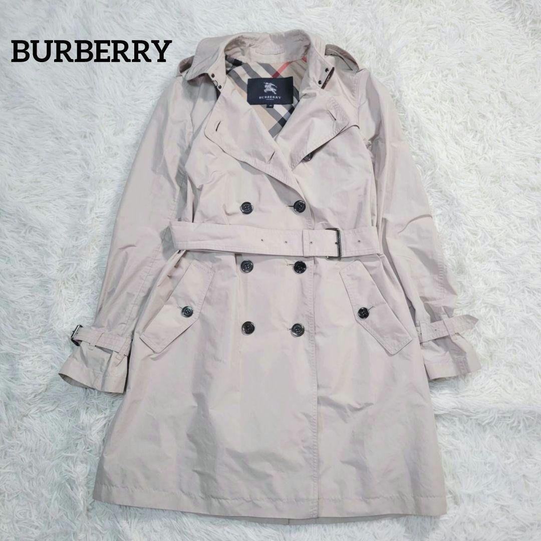 バーバリー　トレンチコート　ベルト　ノバチェック　ベージュ　L　レインコート