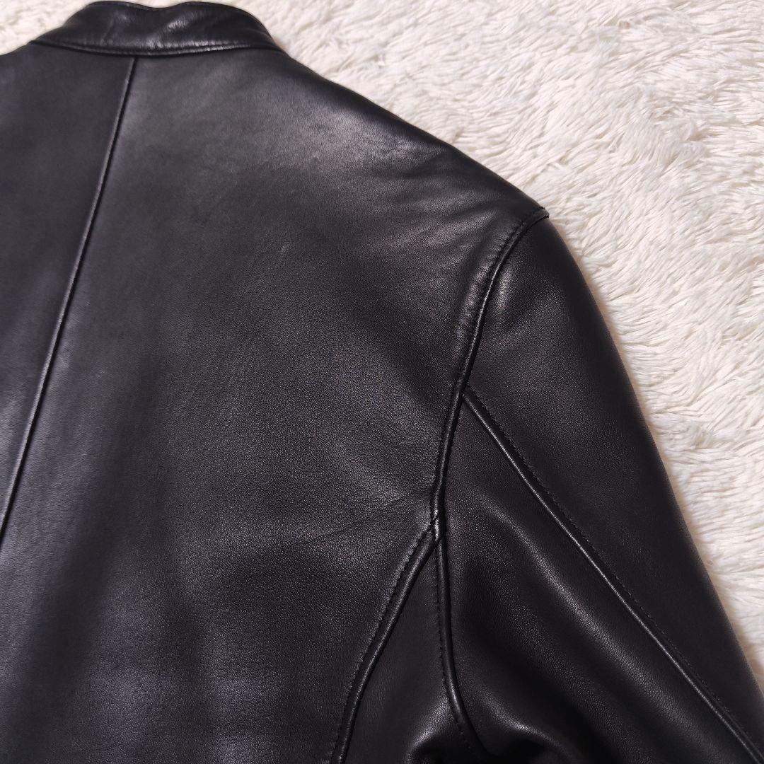 美品✨メンズビギ 羊革 シングルライダース レザージャケット シープスキン 黒