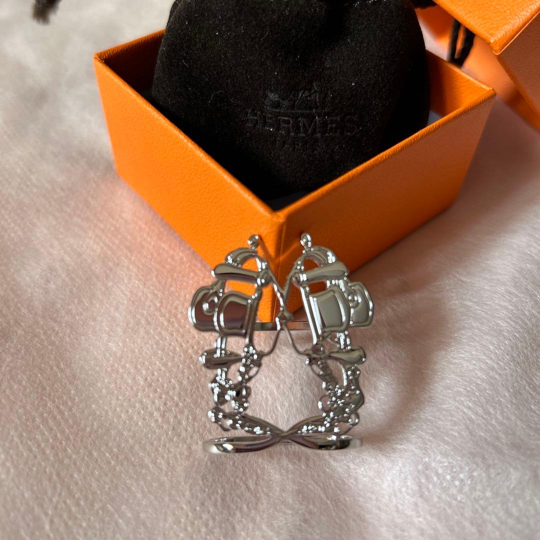 エルメス　HERMES　スカーフリング　ブリッドドゥガラ　シルバー