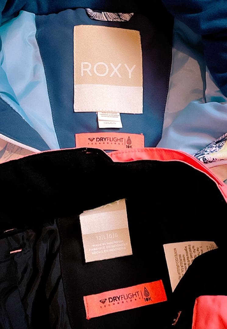 ROXY スノボウェア セットアップ 魚柄 スキーウェア ジャケット パンツ