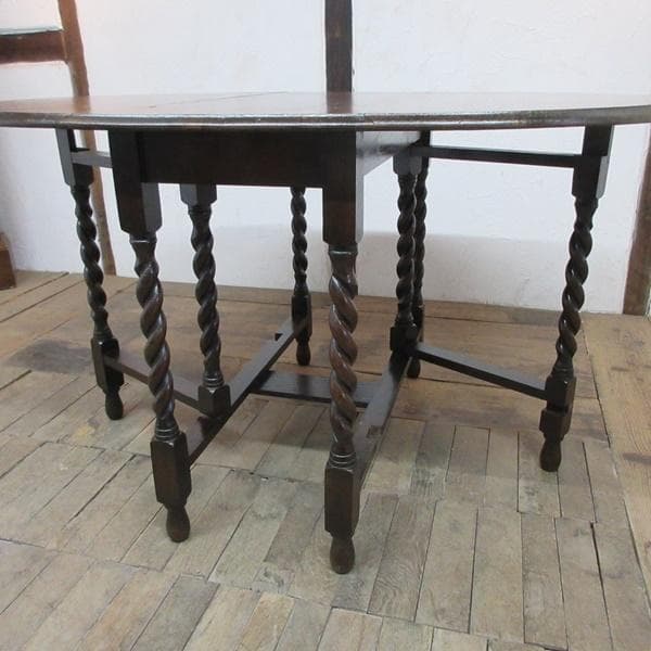 イギリス アンティーク 家具 ゲートレッグテーブル ツイスト 英国 6141e