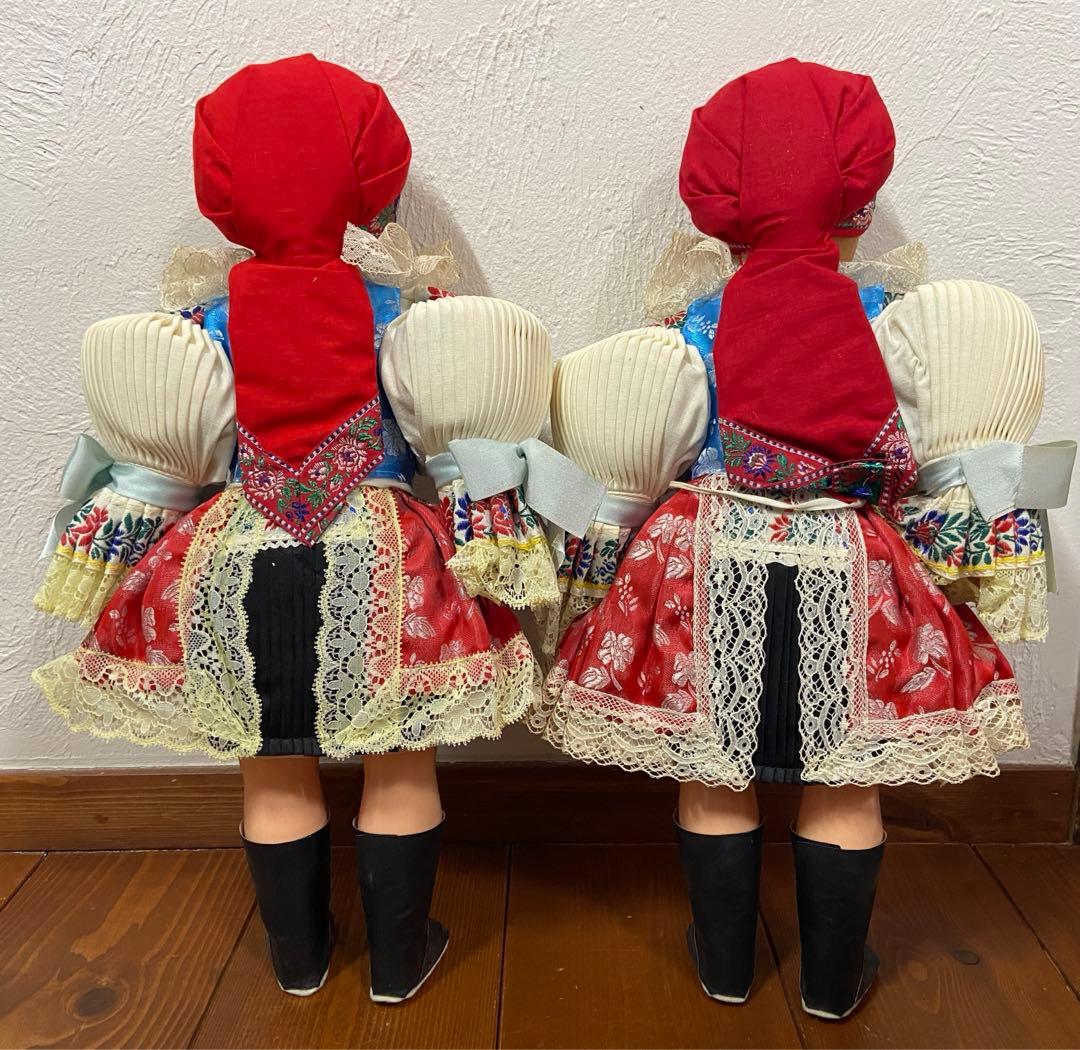 チェコ人形　ハンドメイド　民族衣装　2体　アンティーク　レトロ　スロヴァキア