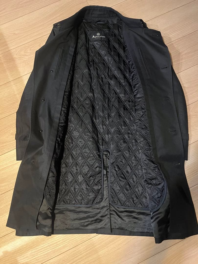 Aquascutum トレンチコート（ライナー付）／ネイビー／40（ＸＬ）