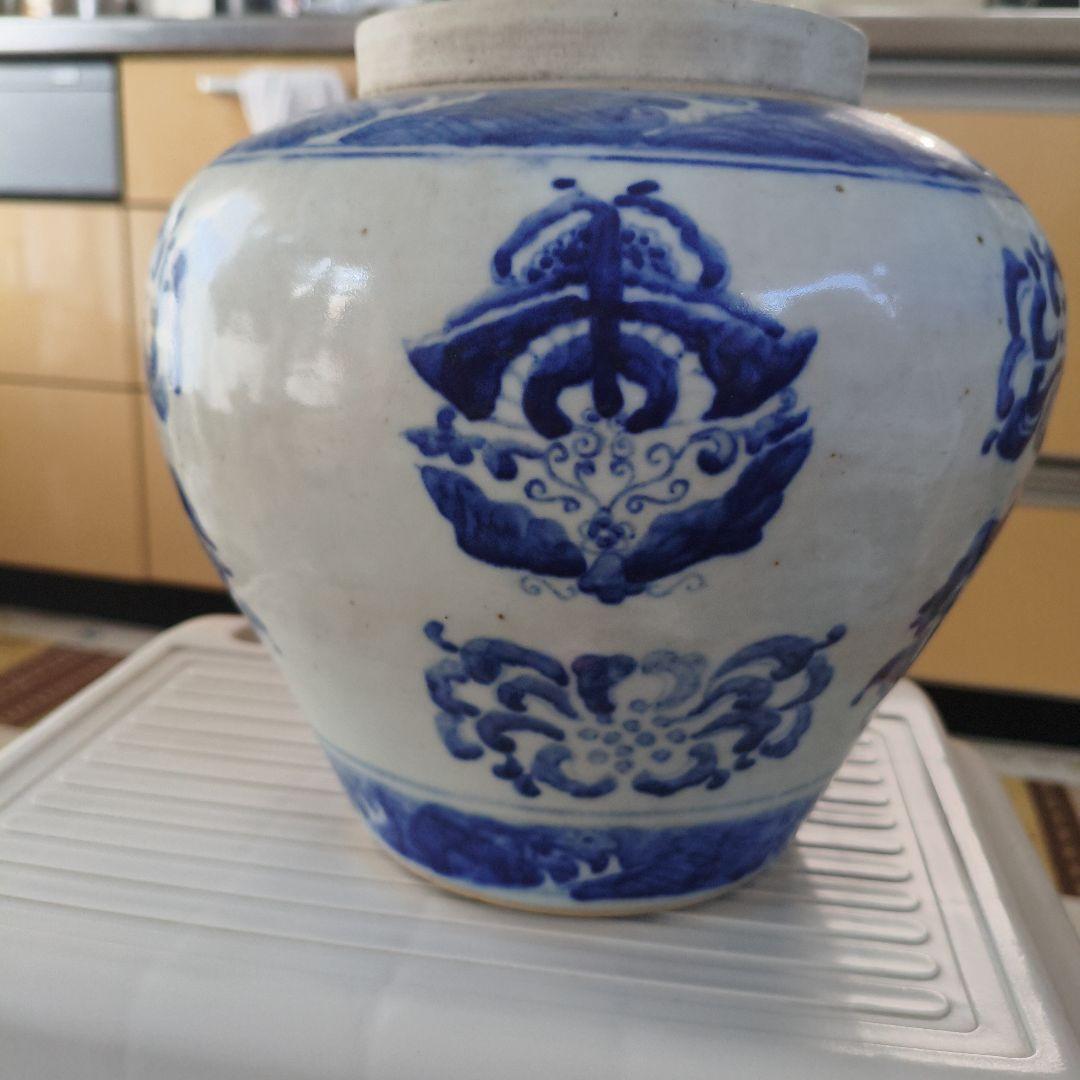 中国古玩 漳州窯 青花壺 花瓶