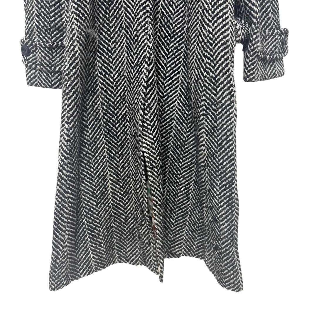 MISSON ミッソーニ ロングコート ヘリンボーン柄 ブラックホワイト B3