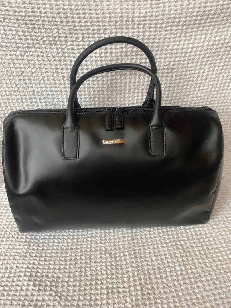 GUCCIボストンバッグ レザー/BLK/無地