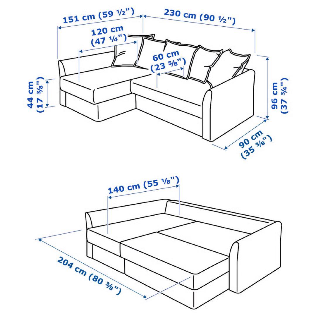 グレー ソファベッド IKEA ホルムスンド　HOLMSUND