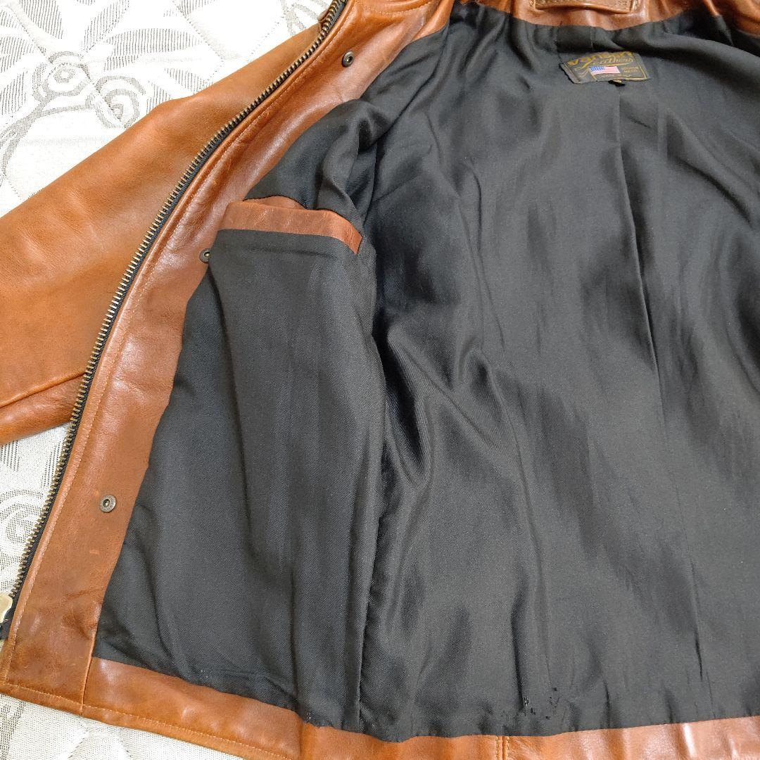 VANSON バンソン ENF エンフィールド 茶 36 ライダース 革ジャン