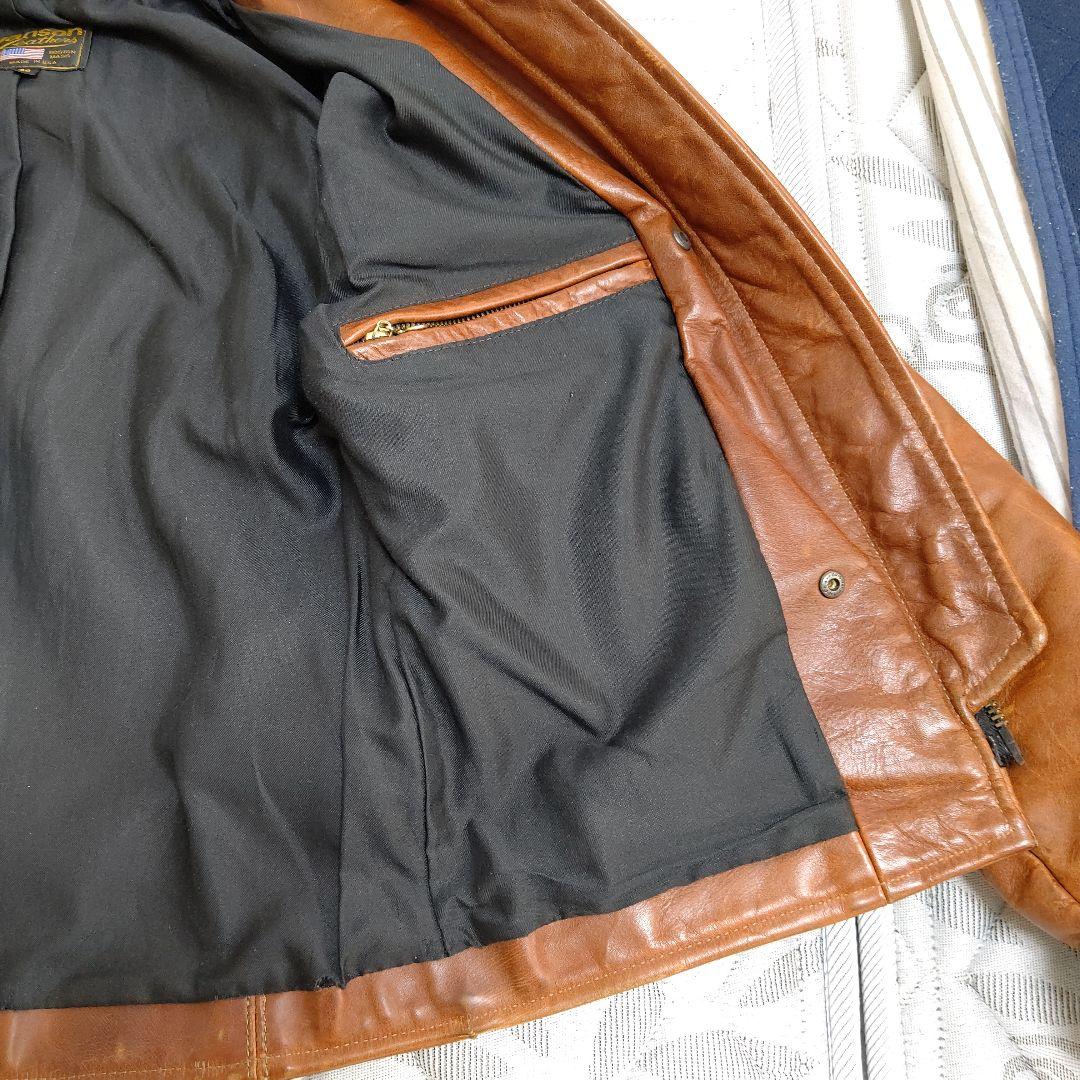 VANSON バンソン ENF エンフィールド 茶 36 ライダース 革ジャン