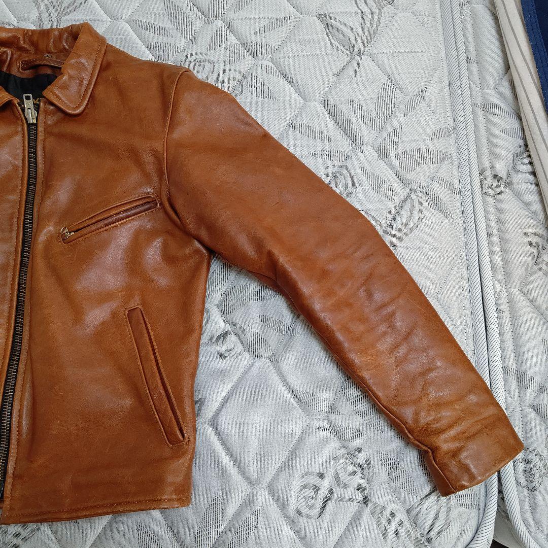 VANSON バンソン ENF エンフィールド 茶 36 ライダース 革ジャン