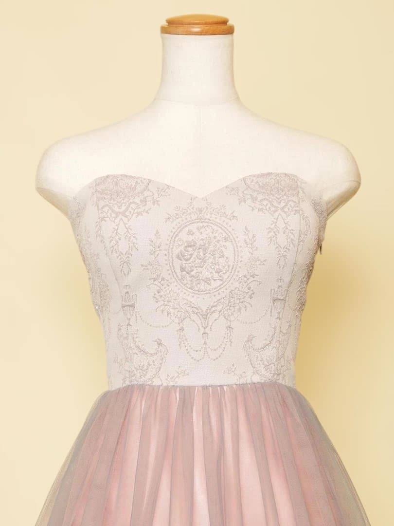 DRESS ROOM AMI　受注生産 カラードレス　グレー・ダスティローズ