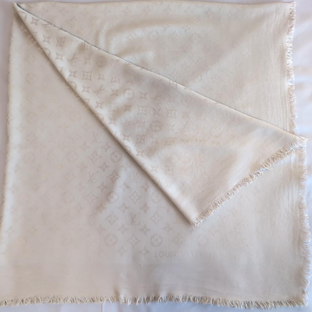 グレージュ LOUIS VUITTON モノグラム 大判ストール 伊 d118