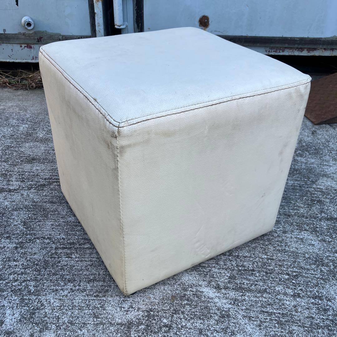 北欧レトロ レザーオットマン スツール 四角椅子 イス 腰掛け ビンテージ