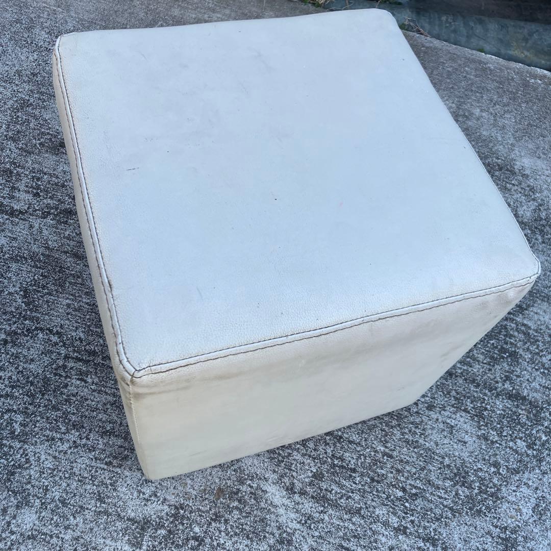北欧レトロ レザーオットマン スツール 四角椅子 イス 腰掛け ビンテージ