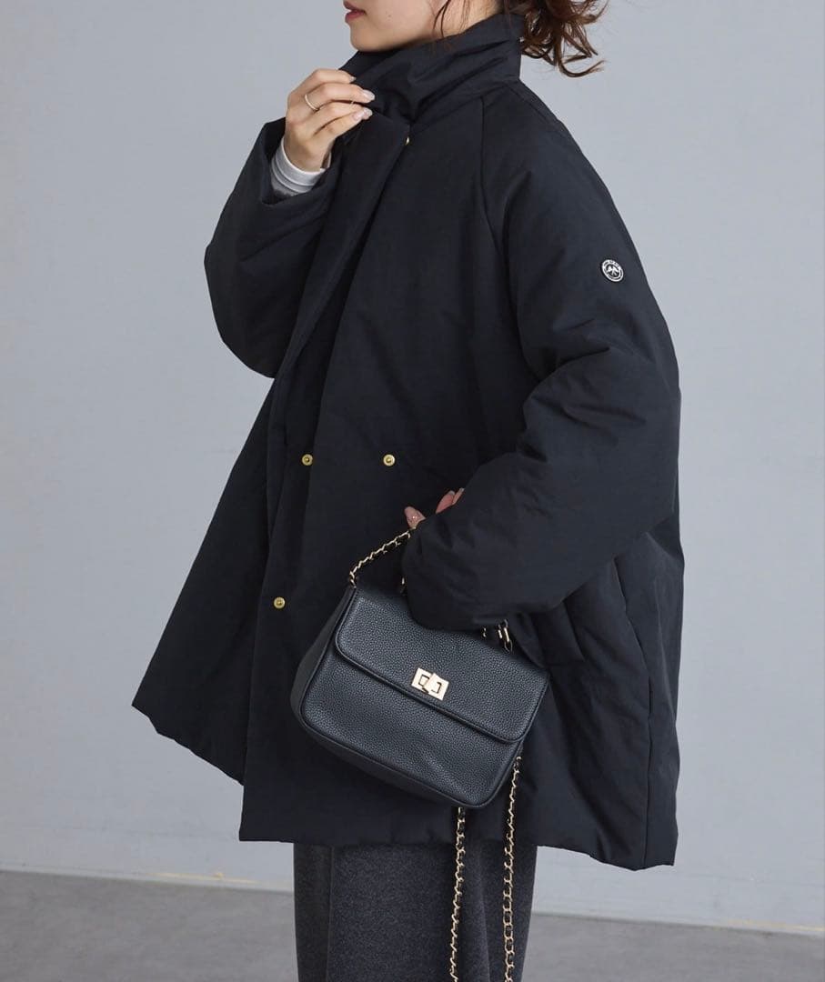 美品【中綿テーラードコート】pual ce cin 黒 ダウンジャケット