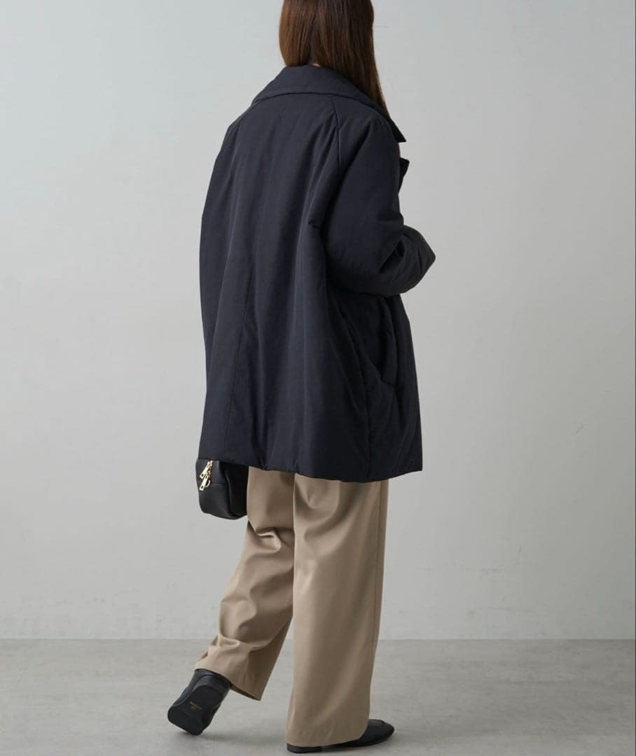 美品【中綿テーラードコート】pual ce cin 黒 ダウンジャケット