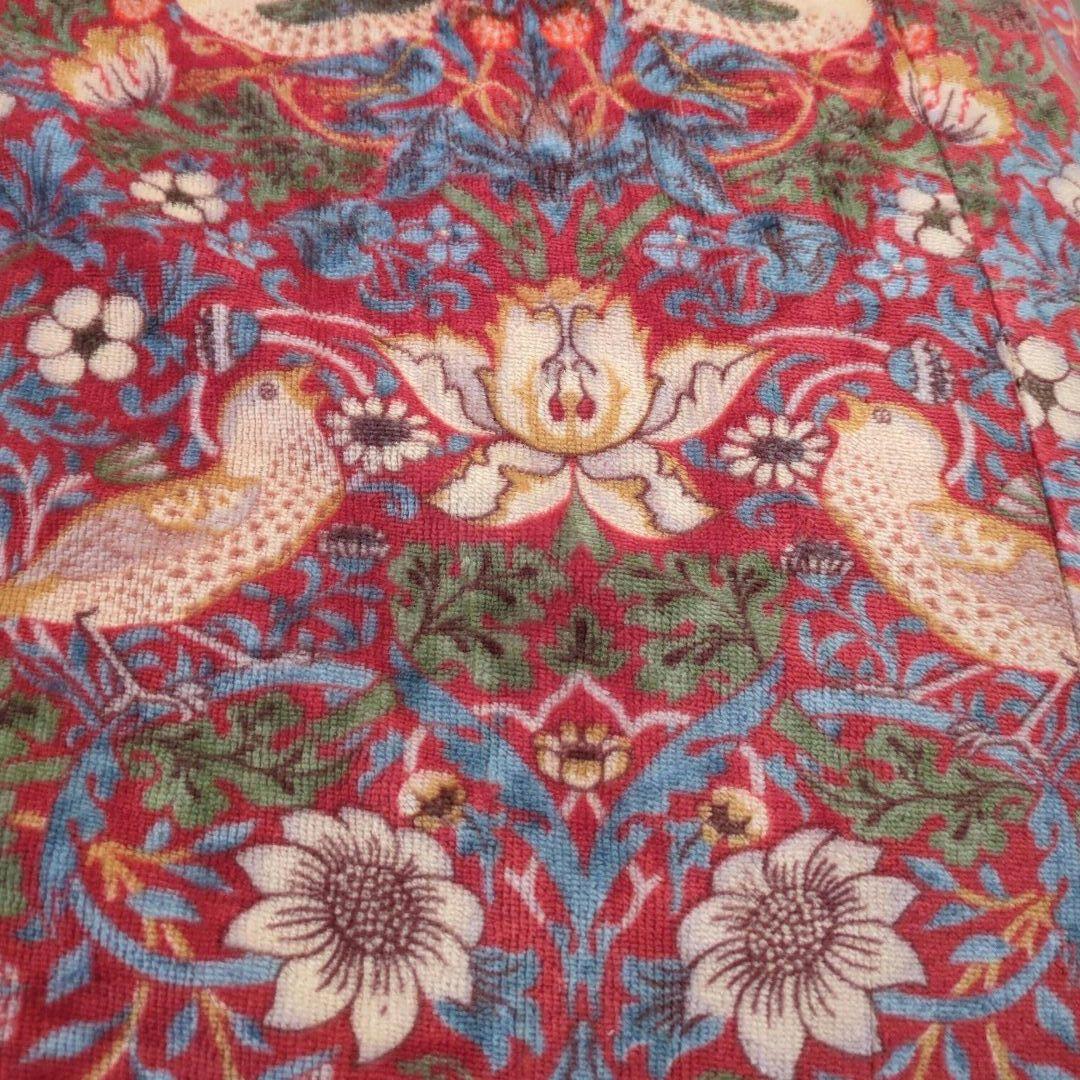 大特価！ウイリアム・モリス【いちご泥棒】起毛掛けカバーと枕カバーセット