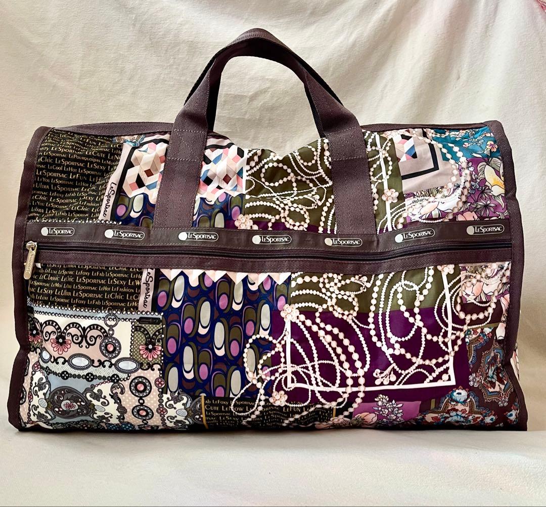 レスポートサック　HERITAGE SCARFAS柄　ラージボストンバッグ　美品