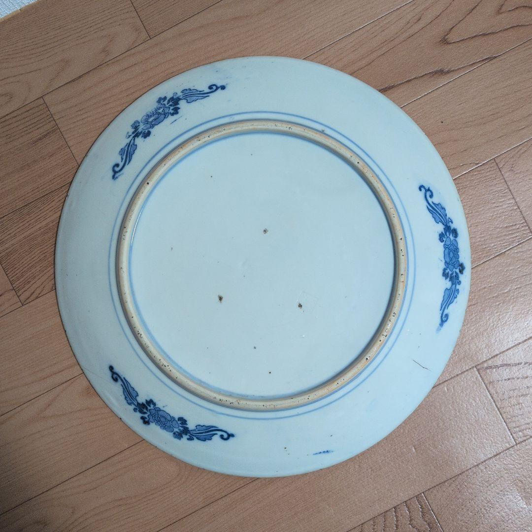 レア物　時代物　印判　イゲ皿 染付け大皿２枚セット