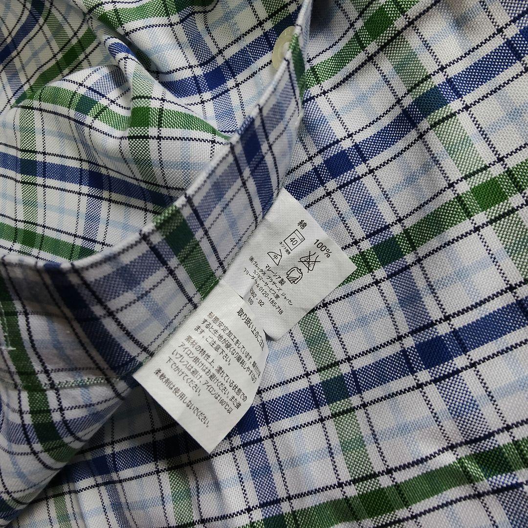 【BrooksBrothers】未使用品 B.Dチェックシャツ ロゴ刺繍