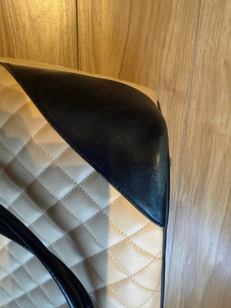 CHANEL トートバッグ ココマーク キルティング バイカラー